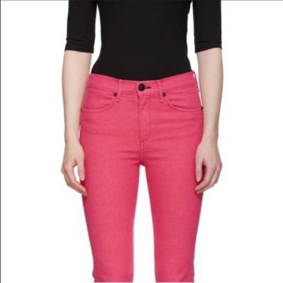Rag & Bone Pink Ankle Cigarette Jeans Skinny Crop Stretch Denim Size 24 NWT - Picture 2 of 10